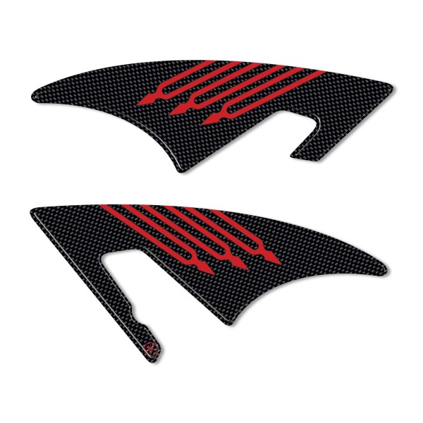 2 CARBON 3D ADHESIVES συμβατά για YAMAHA TMAX 530 PASSENGER FOOT PROTECTIONS