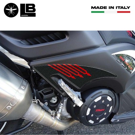 2 CARBON 3D ADHESIVES συμβατά για YAMAHA TMAX 530 PASSENGER FOOT PROTECTIONS