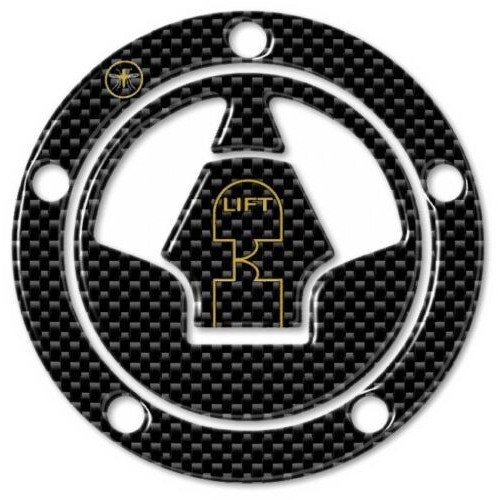 GEL ADHESIVE 3D CARBON GOLD FILLER CAP PROTECTION compatible MOTORCYCLE KAWASAKI 2