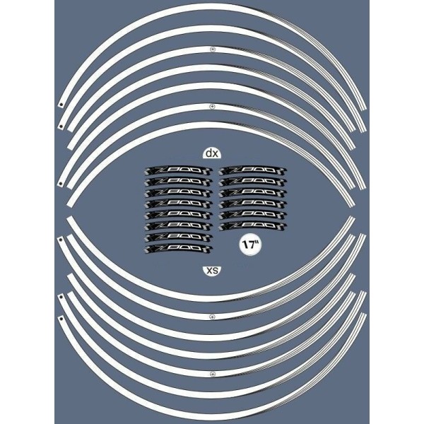 Kit de bandes adhésives compatibles avec les jantes de motos 17 KAWASAKI Z800 Tuning Stickers