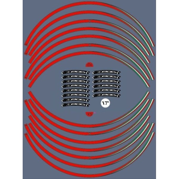 ADHESIVE STRIP KIT συμβατό για ζάντες μοτοσικλετών 17 αυτοκόλλητα KAWASAKI Z800 Tuning Stickers