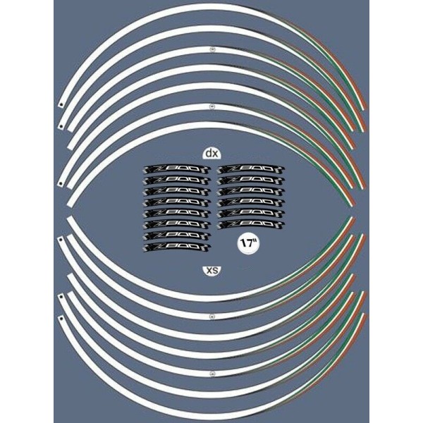 ADHESIVE STRIP KIT συμβατό για ζάντες μοτοσικλετών 17 αυτοκόλλητα KAWASAKI Z800 Tuning Stickers