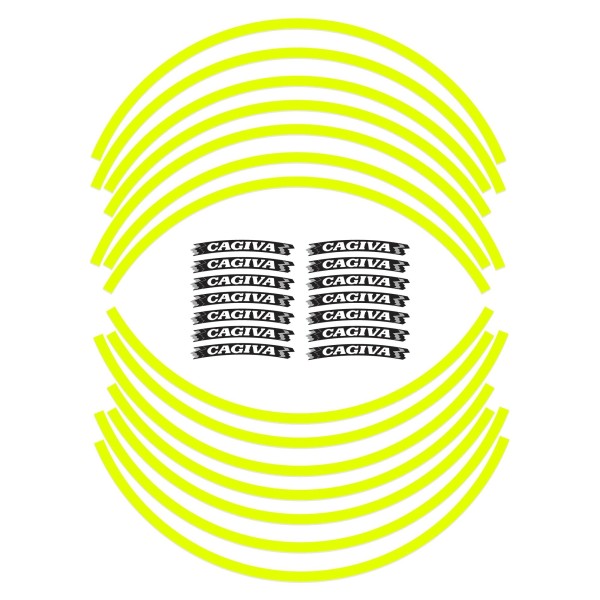 ADHESIVE STRIP KIT compatible with 17 FLUO YELLOW CAGIVA MOTORCYCLE RIMS