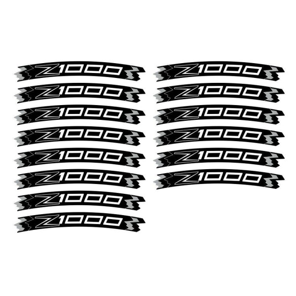 KIT BANDES ADHESIVES compatible jantes 17 MOTO KAWASAKI Z1000 - FLUO JAUNE