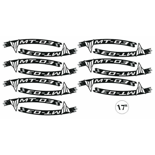ADHESIVE STRIP KIT kompatibel für 17 RIMS MOTO MT03 YAMAHA MT-03 YELLOW FLUO