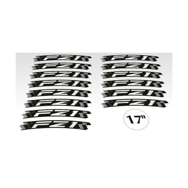 KIT BANDES ADHESIVES compatibles pour jantes 17" YAMAHA FZ1 NAKED JAUNE FLUO