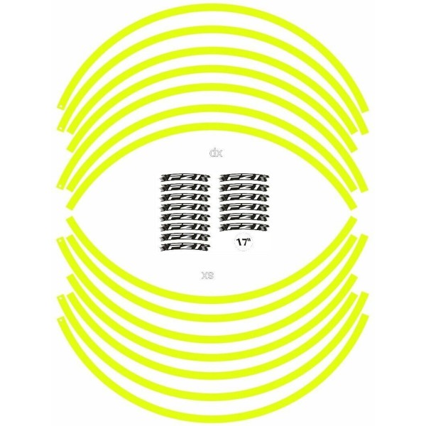 ADHESIVE STRIP KIT compatible for 17" MOTORCYCLE RIMS NAKED YAMAHA FZ1 YELLOW FLUO