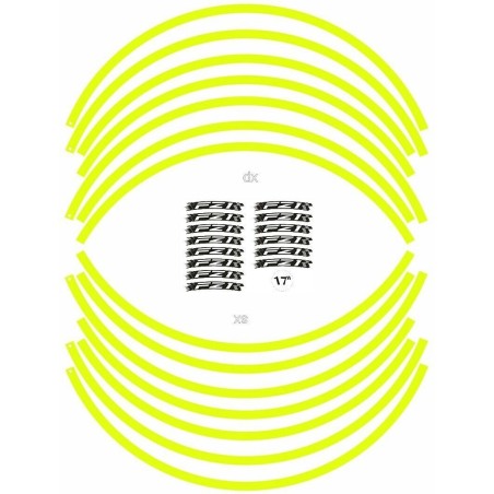 ADHESIVE STRIP KIT compatible for 17" MOTORCYCLE RIMS NAKED YAMAHA FZ1 YELLOW FLUO