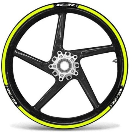 ADHESIVE STRIP KIT kompatibel zu 17 RÄDERFELGEN SUZUKI GSR - YELLOW FLUO