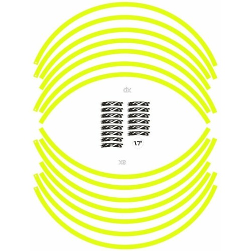 KIT ADHESIVO compatible para llantas 17 MOTO YAMAHA YZF-R1 YELLOW FLUO 2