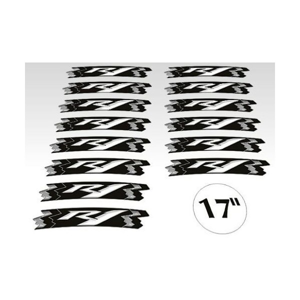 KIT BANDES ADHESIVES compatible jantes 17 MOTO YAMAHA YZF-R1 JAUNE FLUO