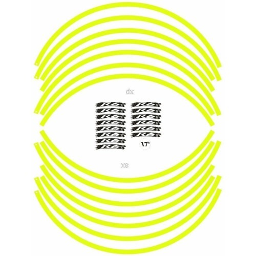 KIT ADHESIVO compatible para llantas 17 MOTO YAMAHA YZF-R6 YELLOW FLUO 2