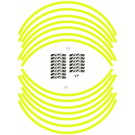 ADHESIVE STRIP KIT kompatibel für 17 RIMS MOTO YAMAHA YZF-R6 YELLOW FLUO