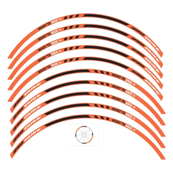 Bandes autocollantes pour roues de moto compatibles avec KTM 990 Duke