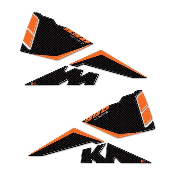 Stickers 3D compatibles avec les protections latérales de réservoir KTM 990 Duke 2024-2025