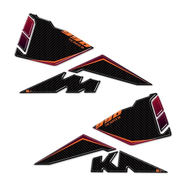3D stickers compatible with KTM 990 Duke 2024-2025 Tank side protectors