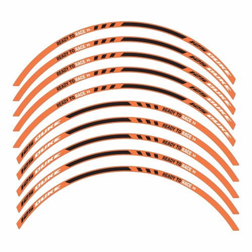 Motorbike wheel sticker strips compatible with KTM Duke 125 2