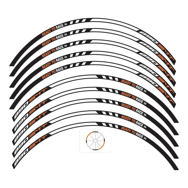 Motorbike wheel sticker strips compatible with KTM 890 SMT 2025