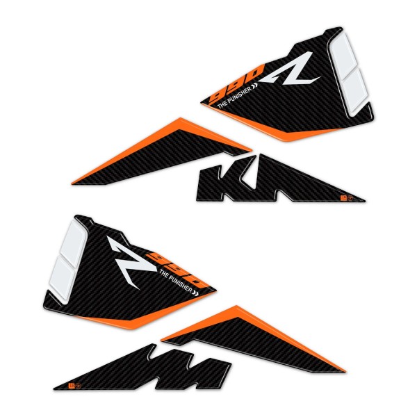 Protectores laterales de depósito adhesivos 3D compatibles con KTM 990 Duke R 2025