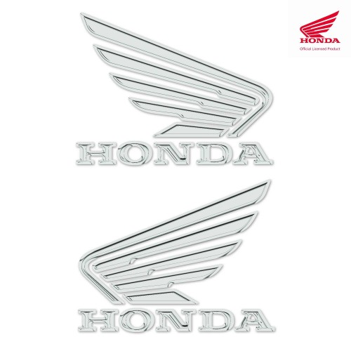 3D-Aufkleber Paar Honda Logo Motorrad Abzeichen Chrom Flügel kompatibel mit Honda 2