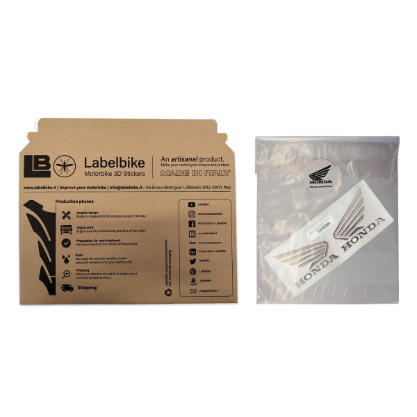 3D pegatinas par de insignias de la motocicleta Honda logotipo cromo alas compatible con Honda