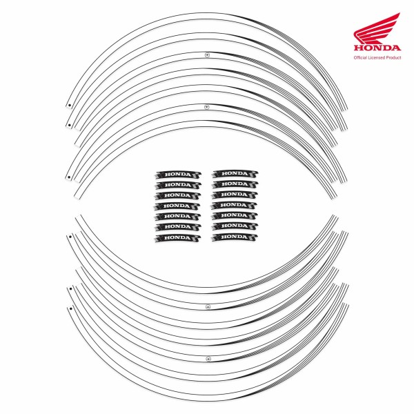 Bandes adhésives 17" Autocollants pour roues de motos Honda Licence officielle - Blanc