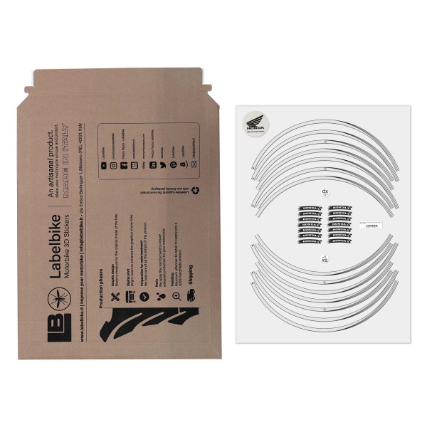 Bandes adhésives 17" Autocollants pour roues de motos Honda Licence officielle - Blanc