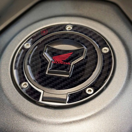 Honda sticker 5-hole motorbike tank cap protection - Red Honda logo