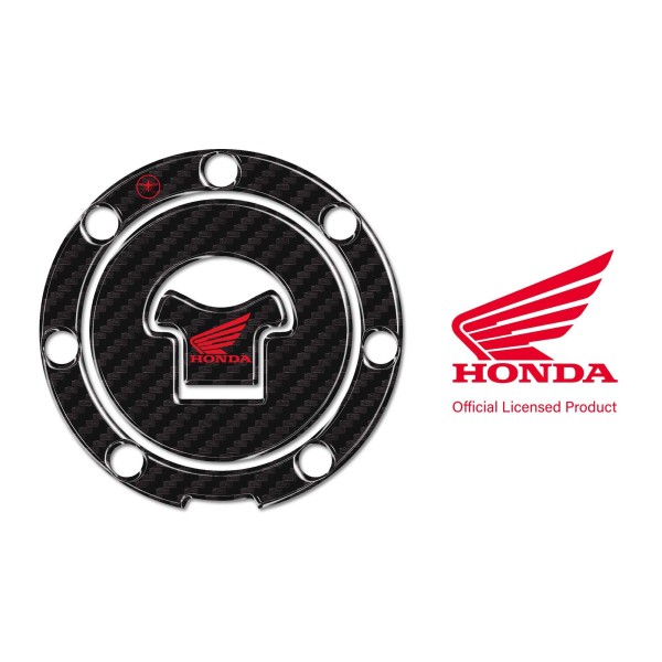 Adhesivo Honda 7 agujeros protección tapa depósito moto - Logo Honda rojo
