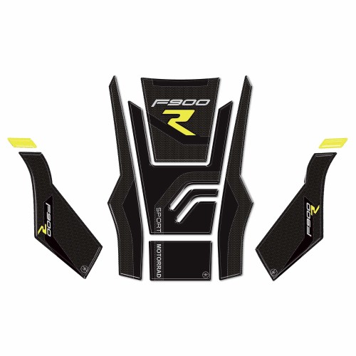 Kit de 3 adhesivos 3D protectores de depósito de moto compatibles con BMW F900R Amarillo