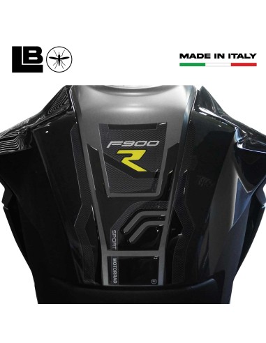 Kit de 3 adhesivos 3D protectores de depósito de moto compatibles con BMW F900R Amarillo