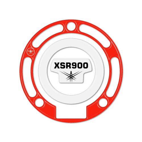 Aufkleber 3D Tankdeckel Schutz Motorrad kompatibel mit Yamaha XSR900 rot 2