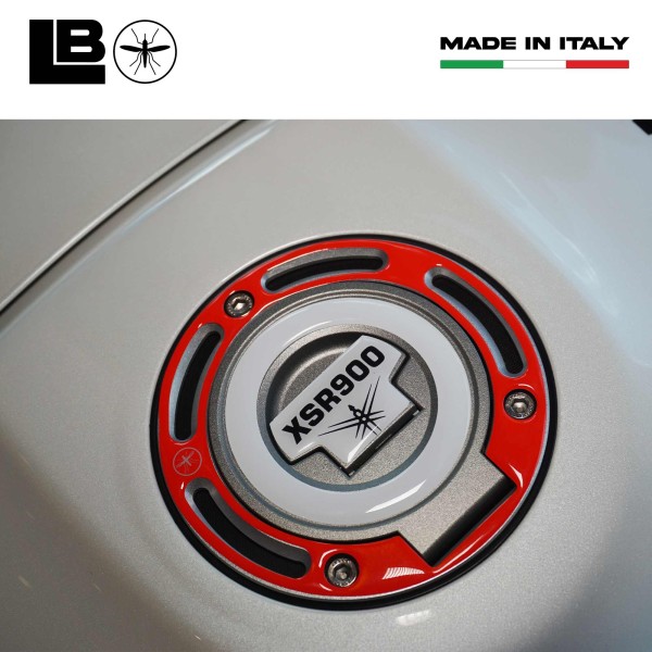 Autocollant 3D Bouchon de réservoir protection moto compatible avec Yamaha XSR900 rouge