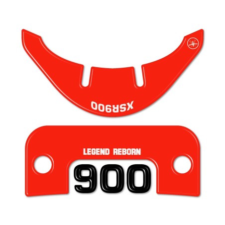 Autocollant 3D de protection de la zone des touches compatible avec Yamaha XSR900 2022-2025 Rouge