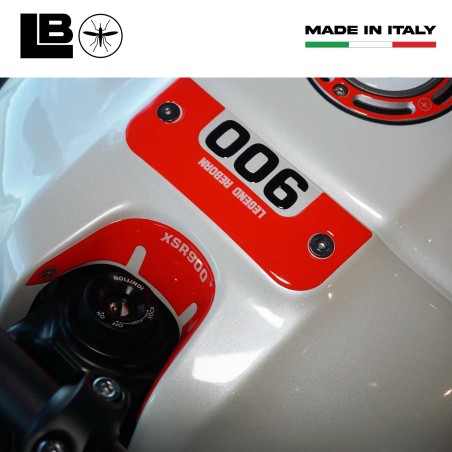 Autocollant 3D de protection de la zone des touches compatible avec Yamaha XSR900 2022-2025 Rouge