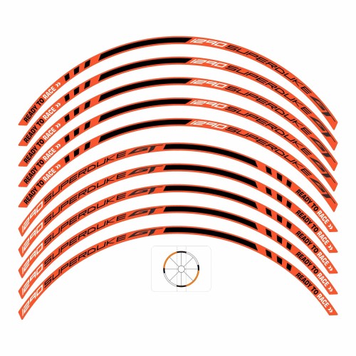 Tiras Adhesivas para Llantas de Moto 17 compatibles con Ktm 1290 Super Duke GT 2