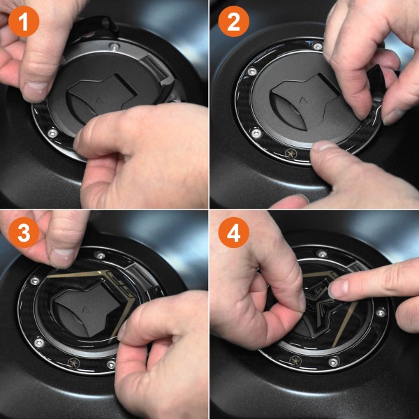 Protección adhesiva 3D del tapón del depósito compatible con Honda Hornet 1000 2025