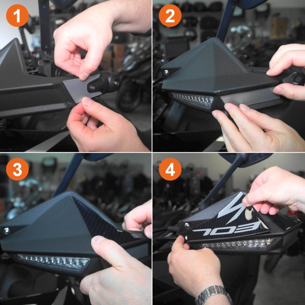 Stickers 3D Protège-mains avant moto compatible avec Zontes 703F 2025