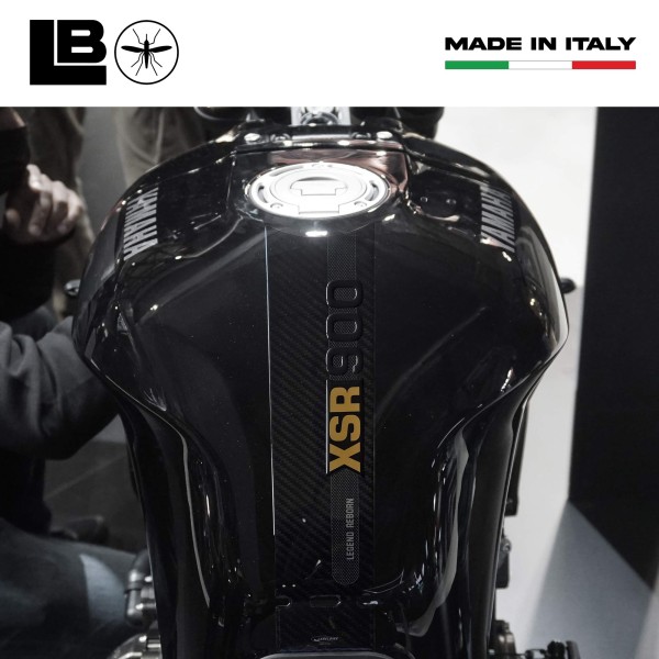 Protector de depósito adhesivo 3D para moto compatible con Yamaha XSR 900 2025 dorado