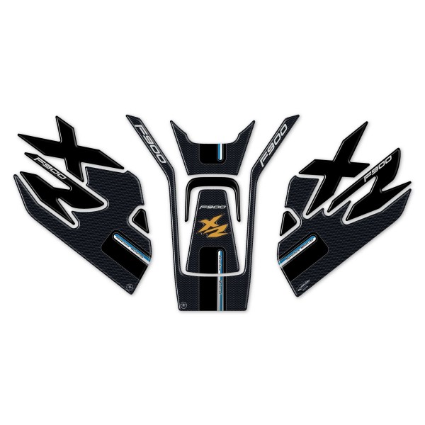 KIT F900 XR - 3 αυτοκόλλητα 3D τζελ αυτοκόλλητα μοτοσικλέτας προστατευτικά ρεζερβουάρ συμβατά με BMW F900XR