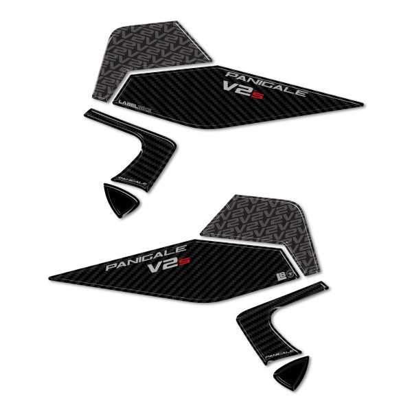 Pegatinas laterales de depósito con revestimiento de resina compatibles con Ducati Panigale V2 V2S 2025