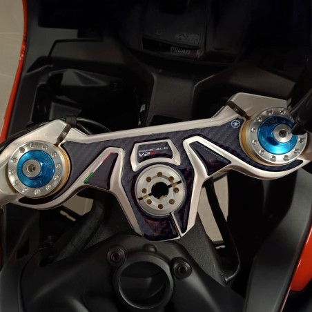 Placa de horquilla de dirección 3D adhesiva compatible con Ducati Panigale V2 V2S 2025