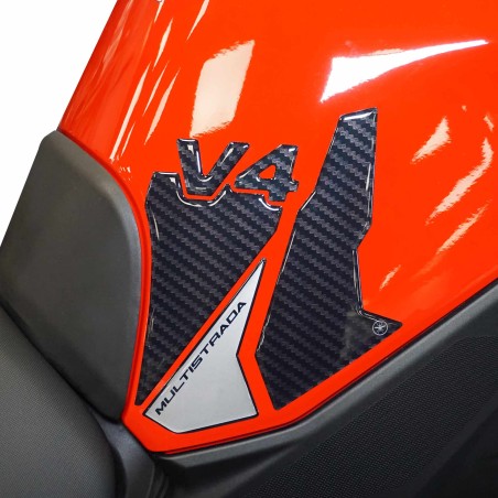 Protectores laterales adhesivos compatibles con Ducati Multistrada V4 2021-25 Plata