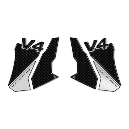 Protectores laterales adhesivos compatibles con Ducati Multistrada V4 2021-25 Plata