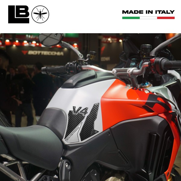 Seitenprotektoren Aufkleber kompatibel mit Ducati Multistrada V4 2021-25 Silber