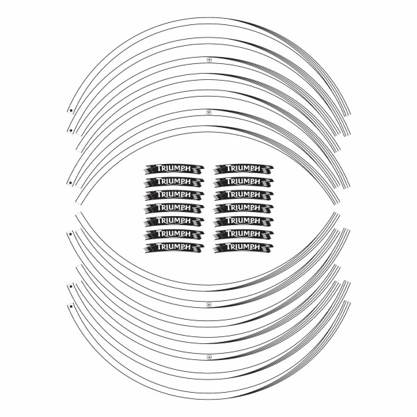 Bandes adhésives compatibles avec les autocollants de jante de moto Triumph 17 autocollants de tuning