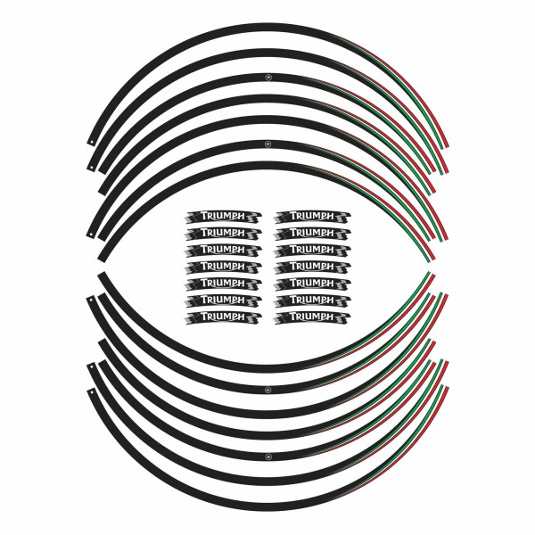 Bandes adhésives compatibles avec les autocollants de jante de moto Triumph 17 autocollants de tuning