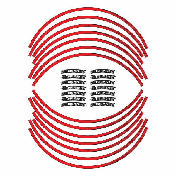 Bandes adhésives compatibles avec les autocollants de jante de moto Triumph 17 autocollants de tuning