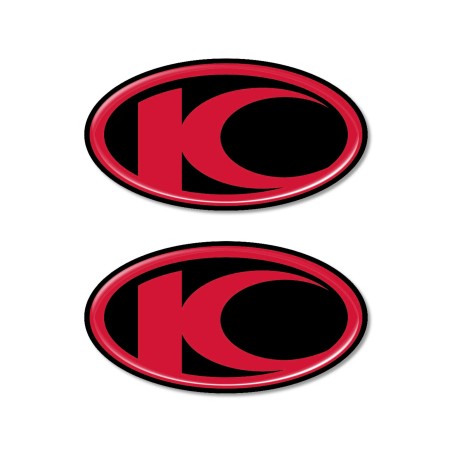 2 ADHESIVES 3D gel RESINE compatibles pour scooter Kymco Xciting Noir-rouge Nouveau