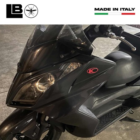 2 ADHESIVES 3D gel RESINE compatibles pour scooter Kymco Xciting Noir-rouge Nouveau